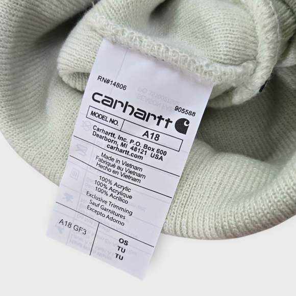 Carhartt Knit Cuffed Beanie Winter Cap Hat Tender Greens Light Green Unisex New - Picture 4 of 6